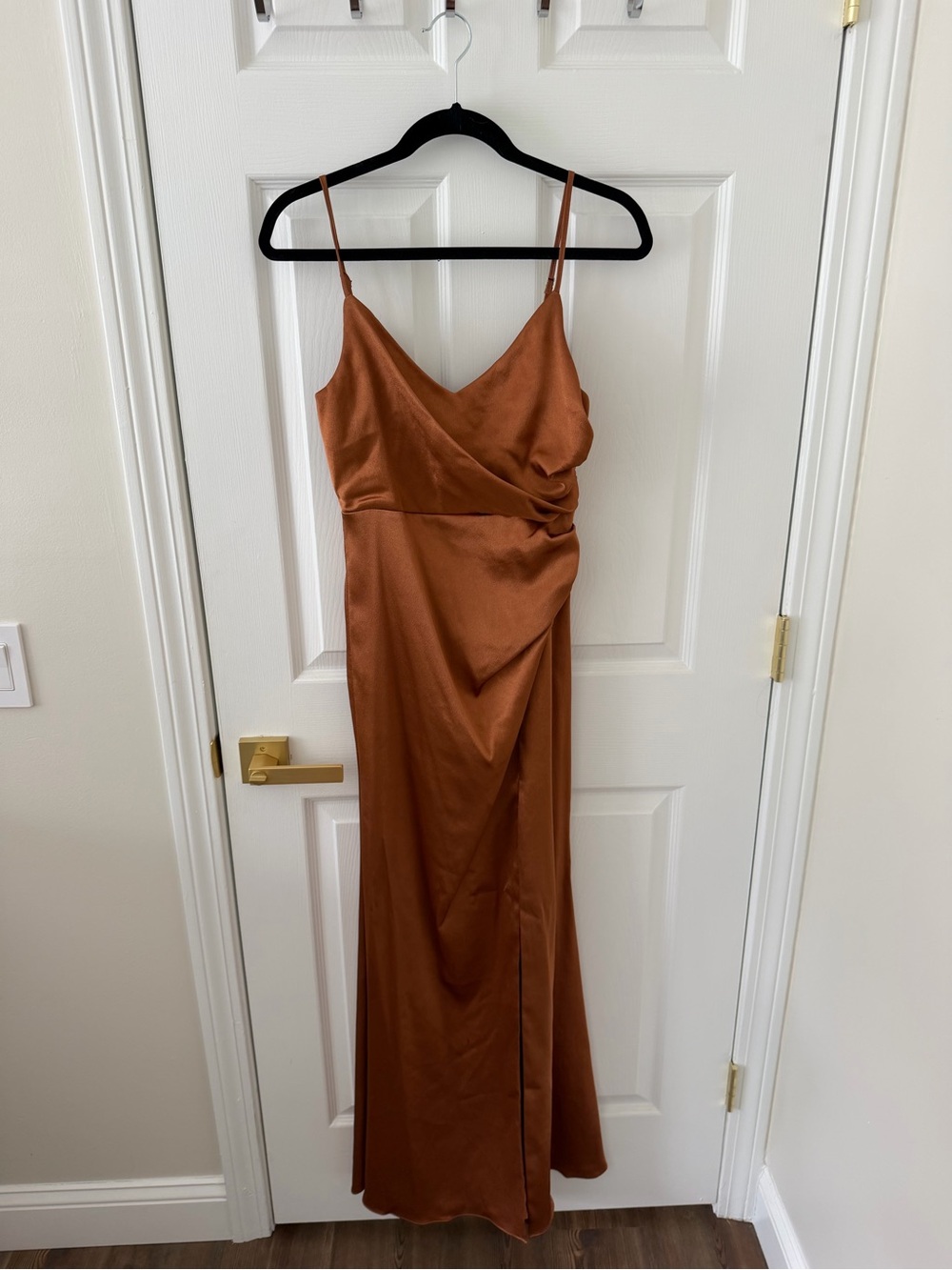 Birdy Grey Rust Satin Slip Dress